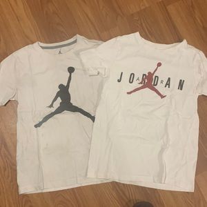 Two white Jordan T-shirt used conditions for boy size M (10-12)